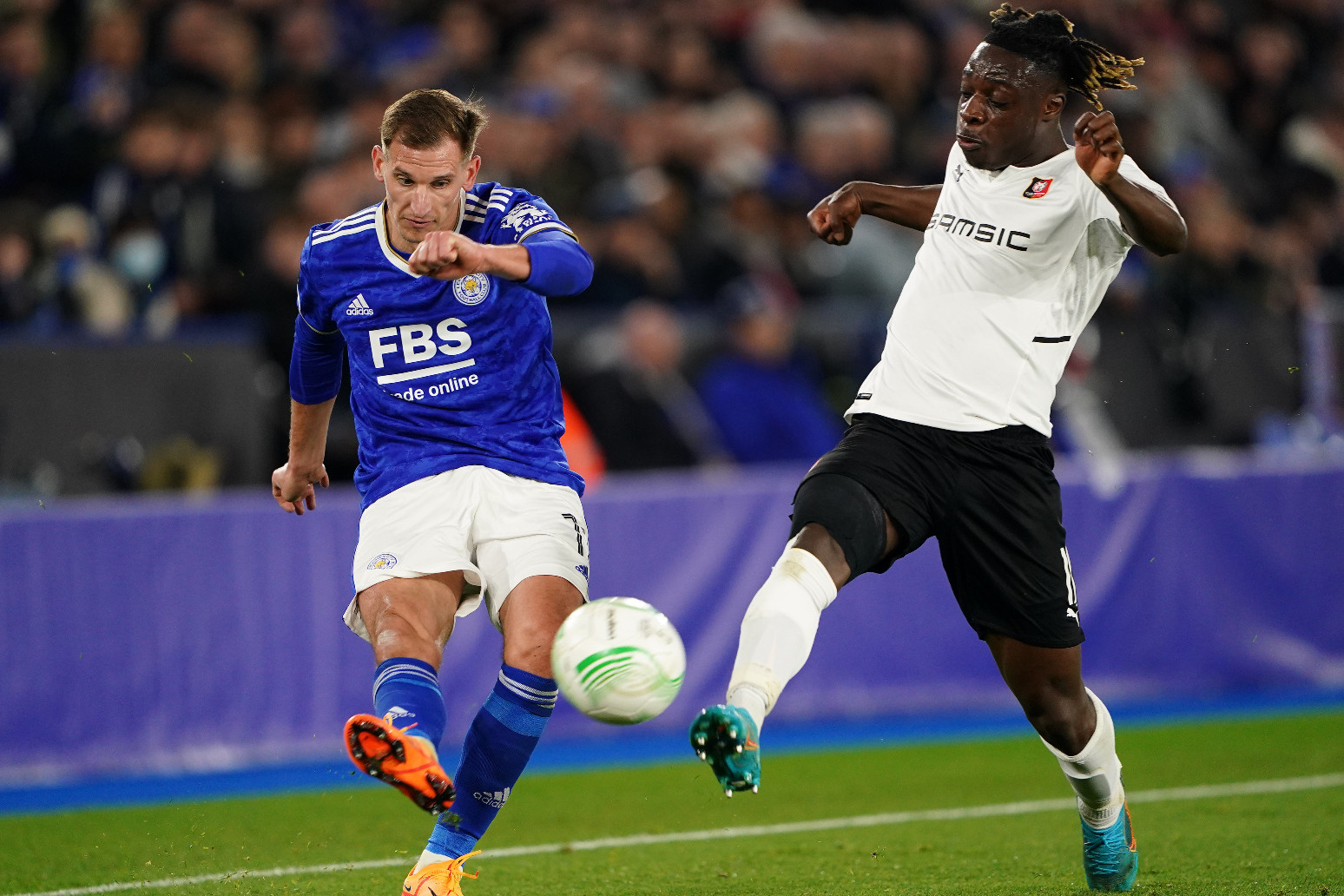 Leicester take control against Rennes with 2 0 first leg win