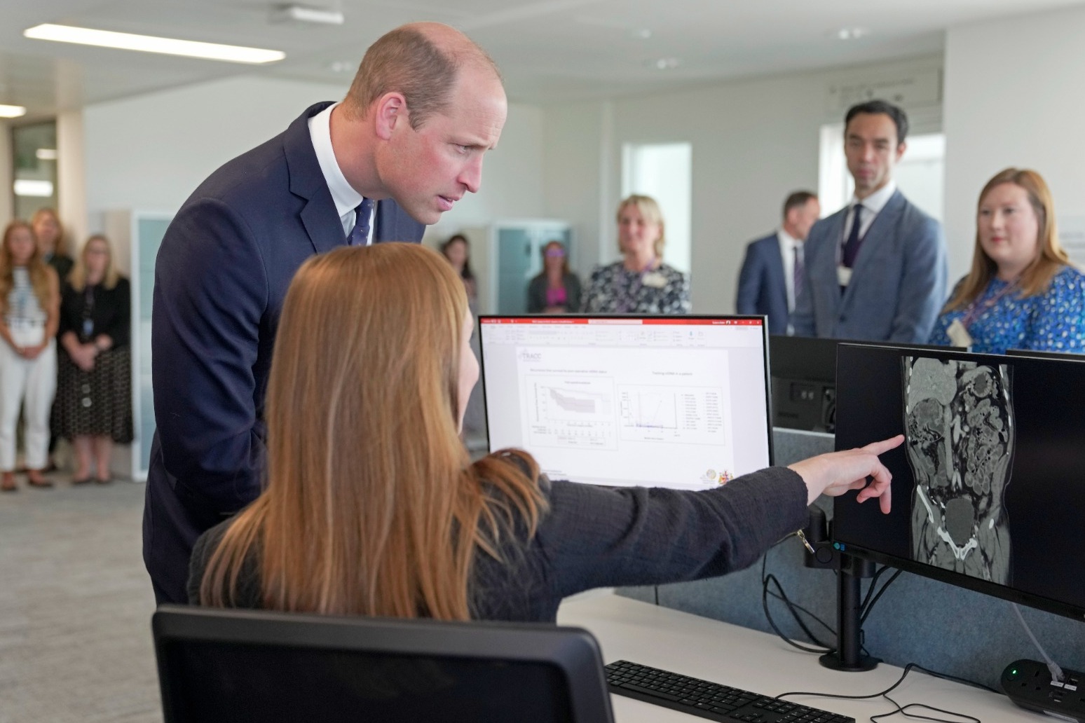 William meets cancer patients at opening of new research and treatment centre