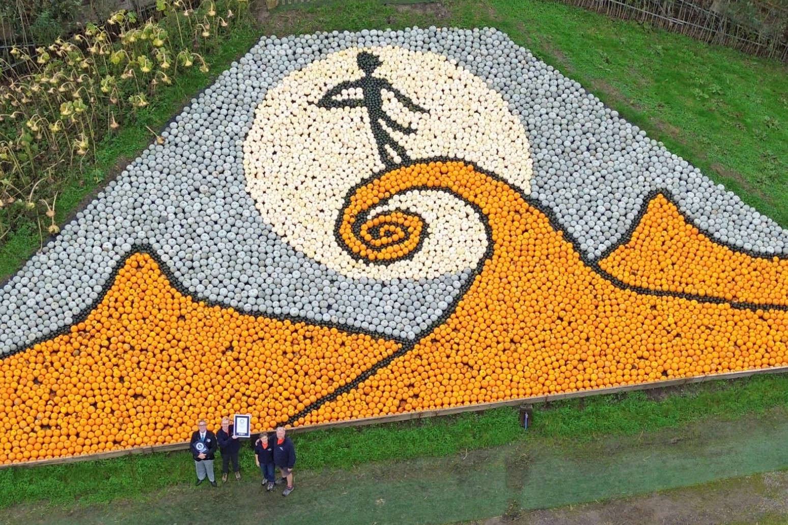 Spook-tacular Tim Burton-inspired pumpkin and squash mosaic sets world record 