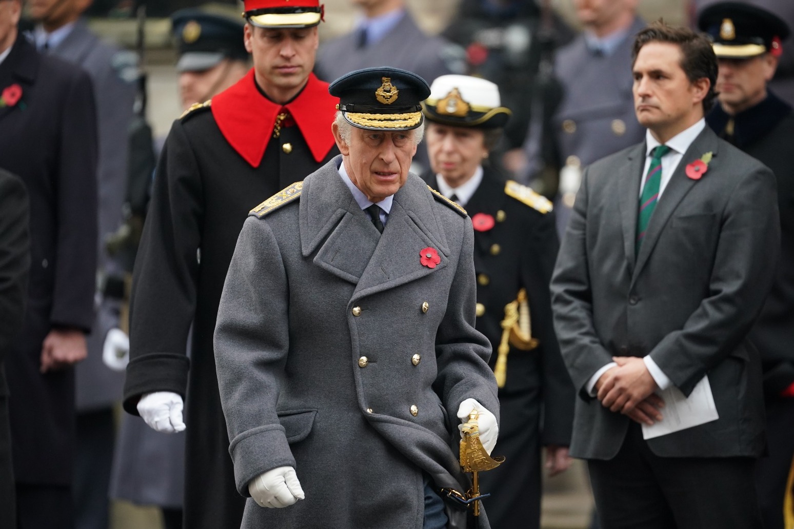 King Charles leads Remembrance Sunday service at Cenotaph 