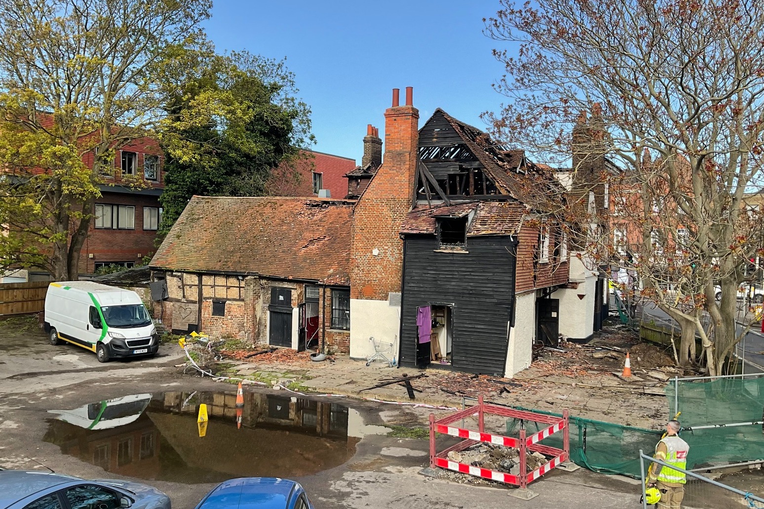 Historic London pub damaged in fire