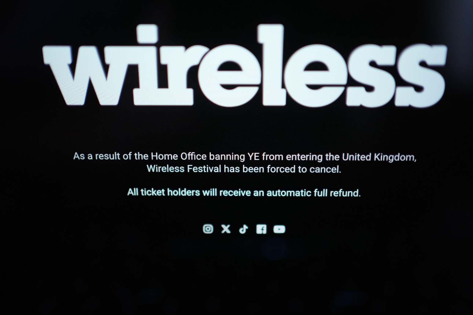 Wireless Festival cancelled after Kanye West blocked from entering UK