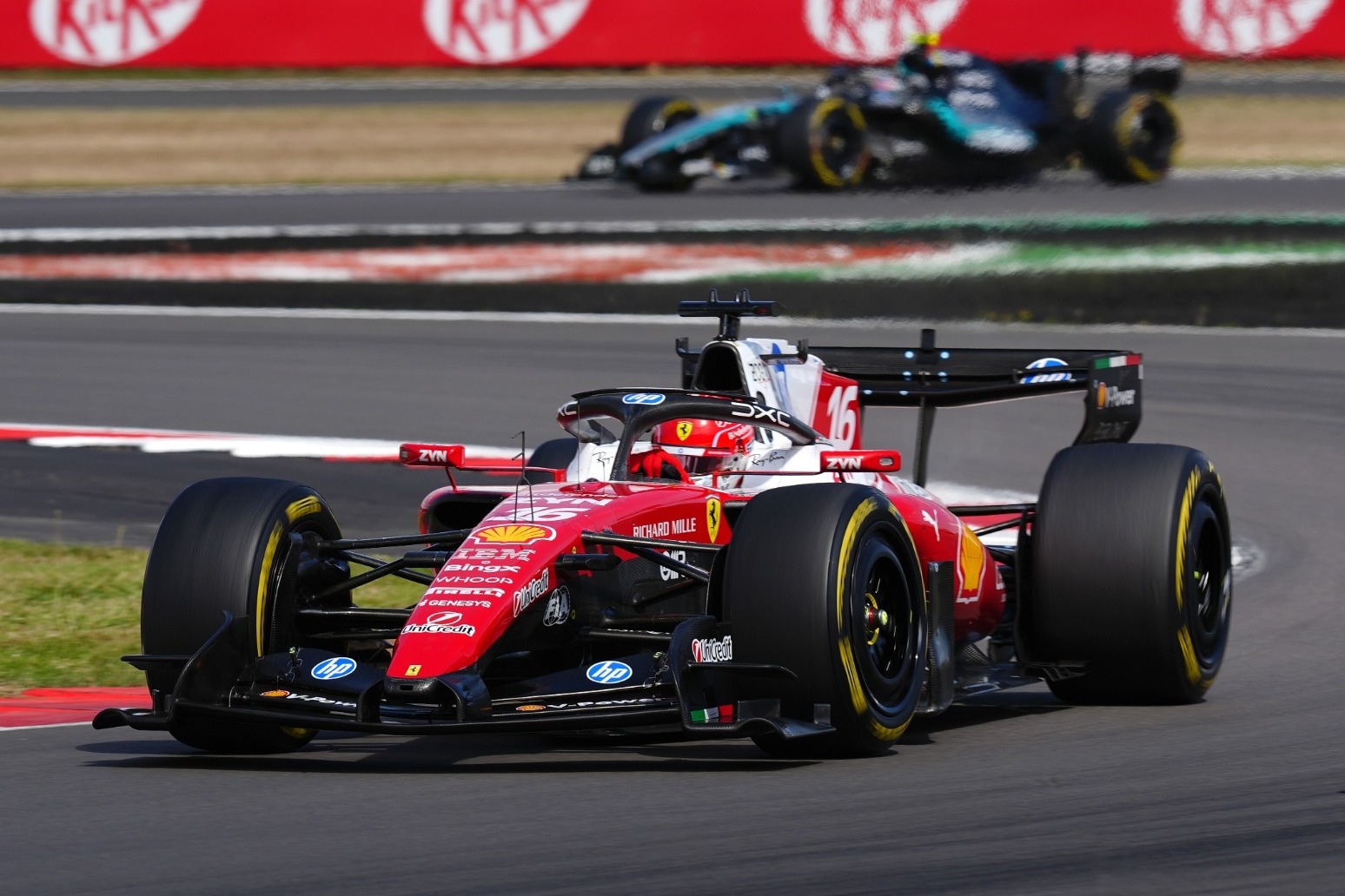 George Russell’s title hopes boosted as Charles Leclerc wins British Grand Prix