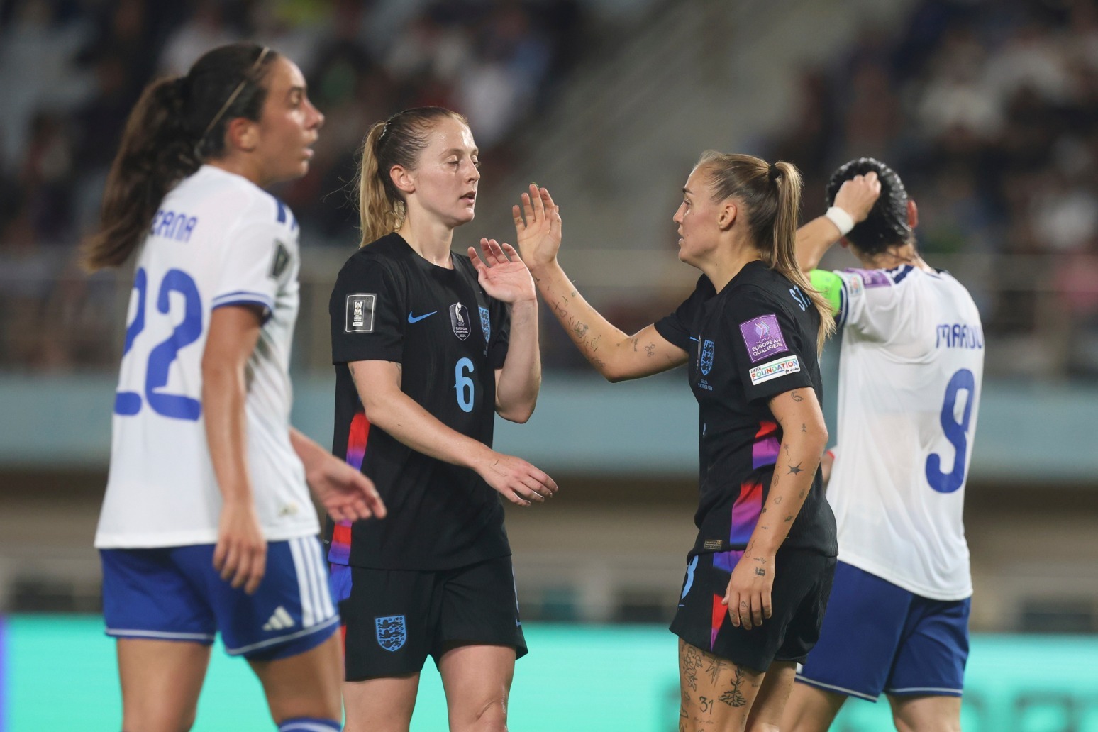 England win in Crete to take healthy lead into return play-off against Greece