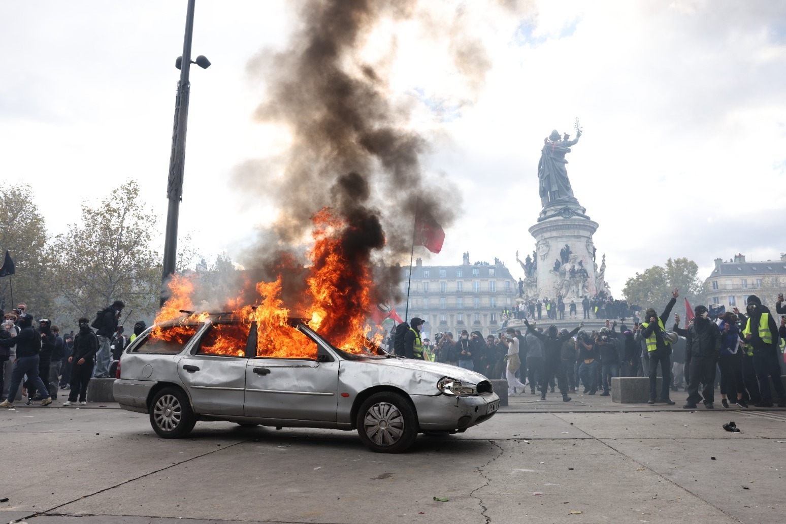 French President Emmanuel Macron will address the nation following violent clashes as demonstrations took place