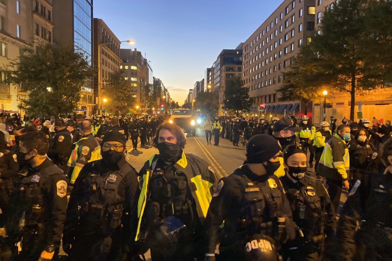 Voters gather in Washington DC on election day 