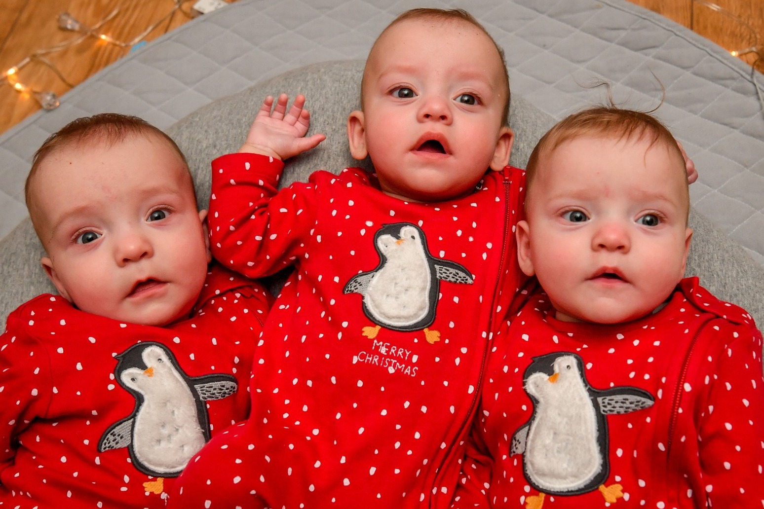 Miracle triplets celebrate first Christmas 