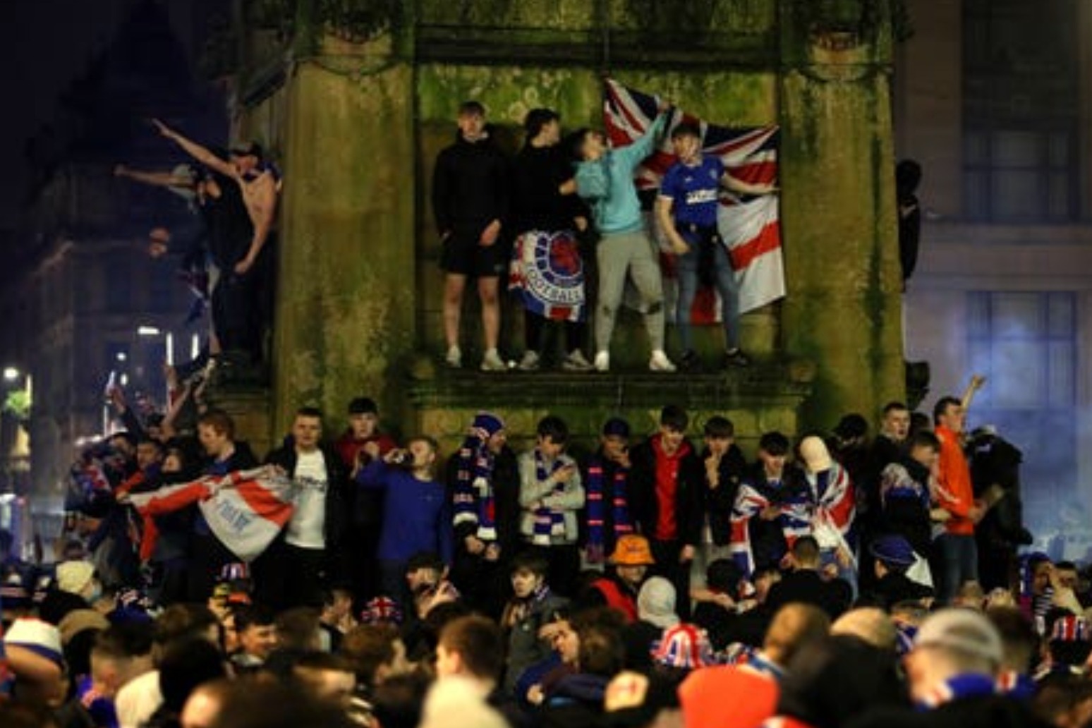 Sturgeon condemns ‘infuriating’ scenes as Rangers fans urged to ‘go home’ 