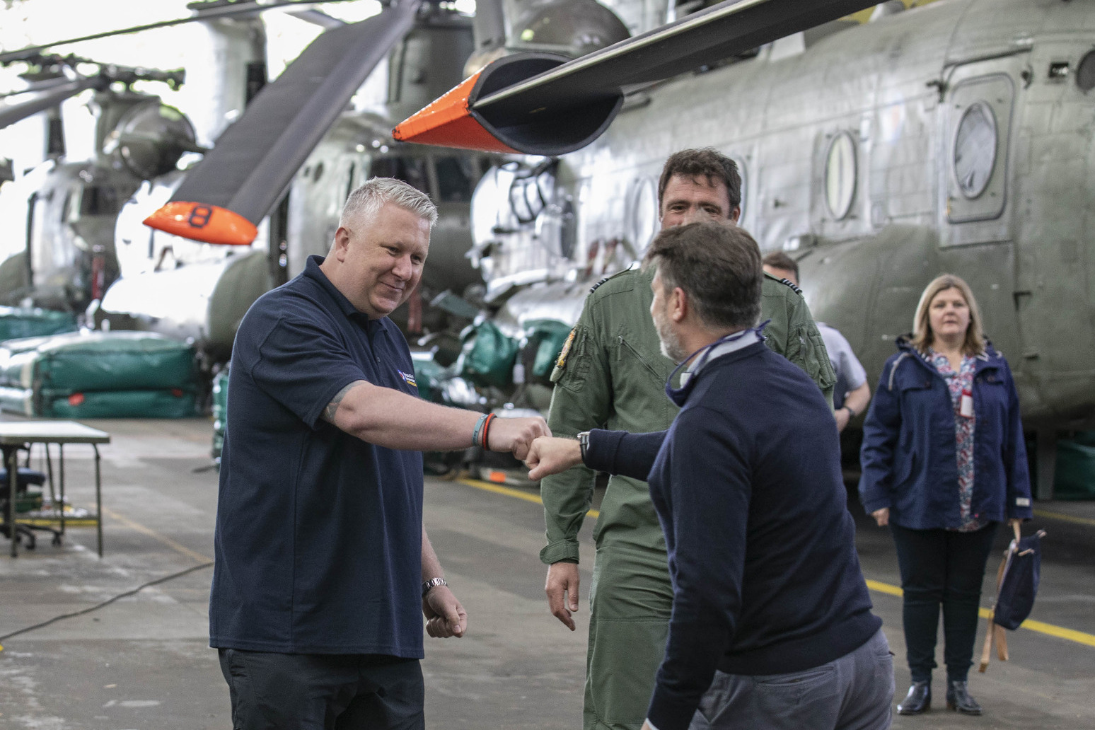 RAF dog handler reunited with Chinook crew that saved his life 