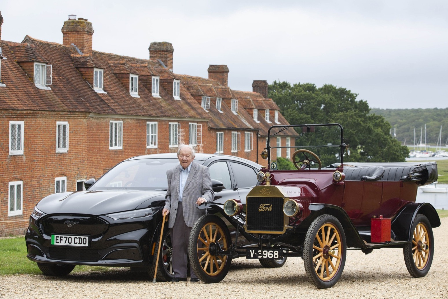 101-year-old motoring enthusiast takes new fully electric Ford for a spin 