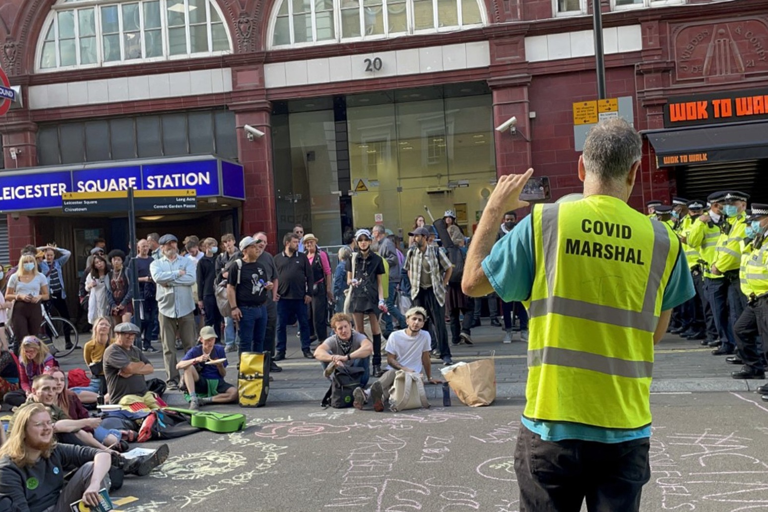 Extinction Rebellion block roads in central London in climate crisis protests 