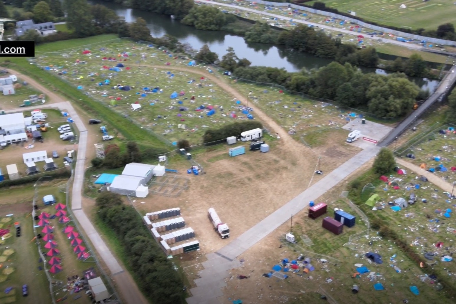 Clean-up operation begins after tents and rubbish left at Reading Festival 