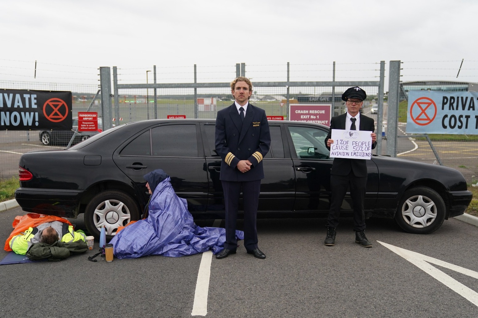 Climate activists stage protest at airport against private jet emissions 