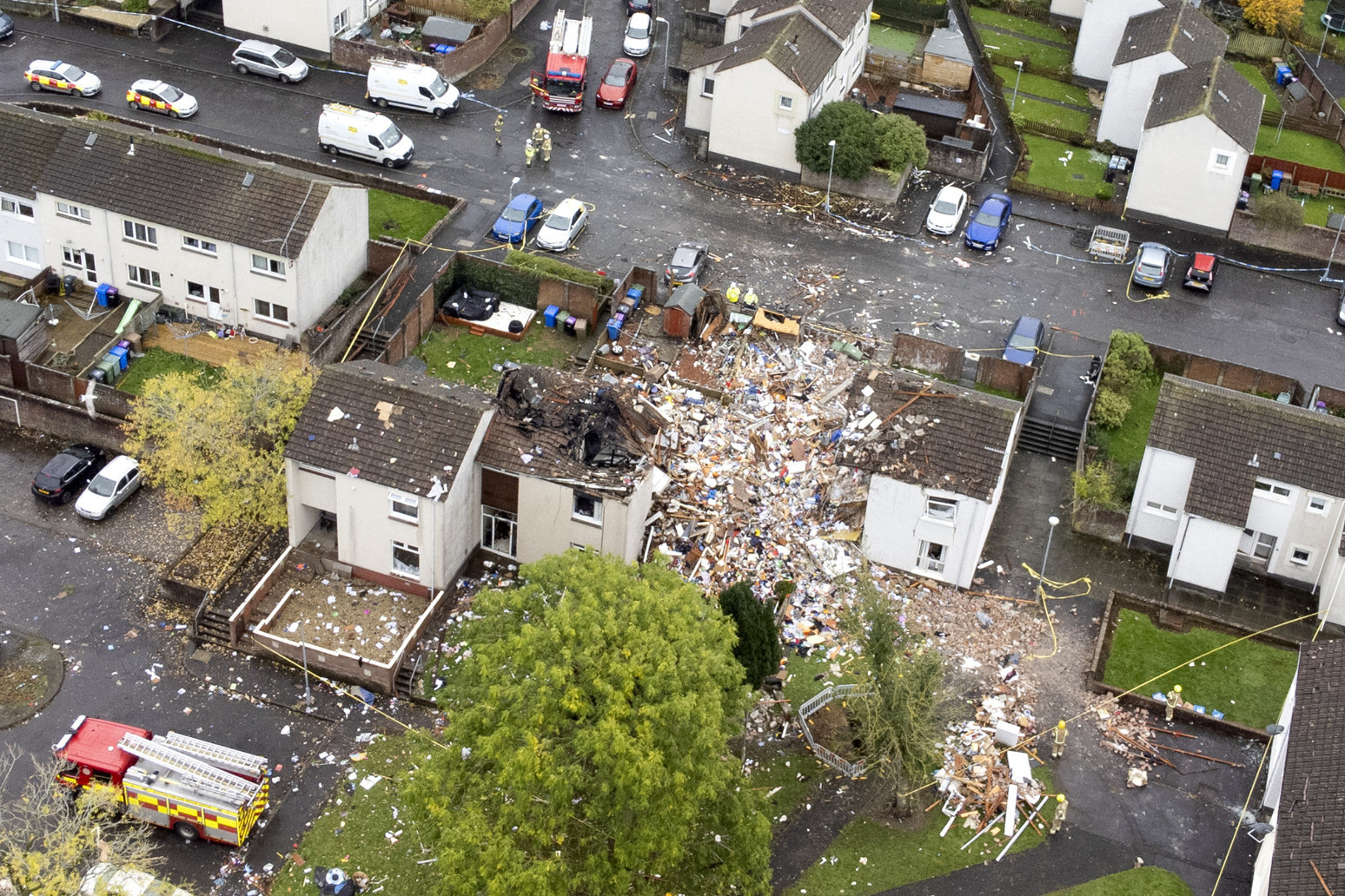 Two adults and two children in hospital after explosion damages houses in Ayr 