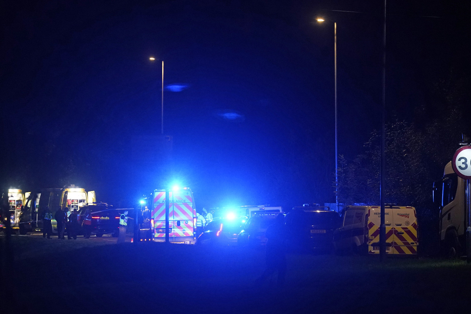 Emergency services are at the scene of a crash involving two trains 