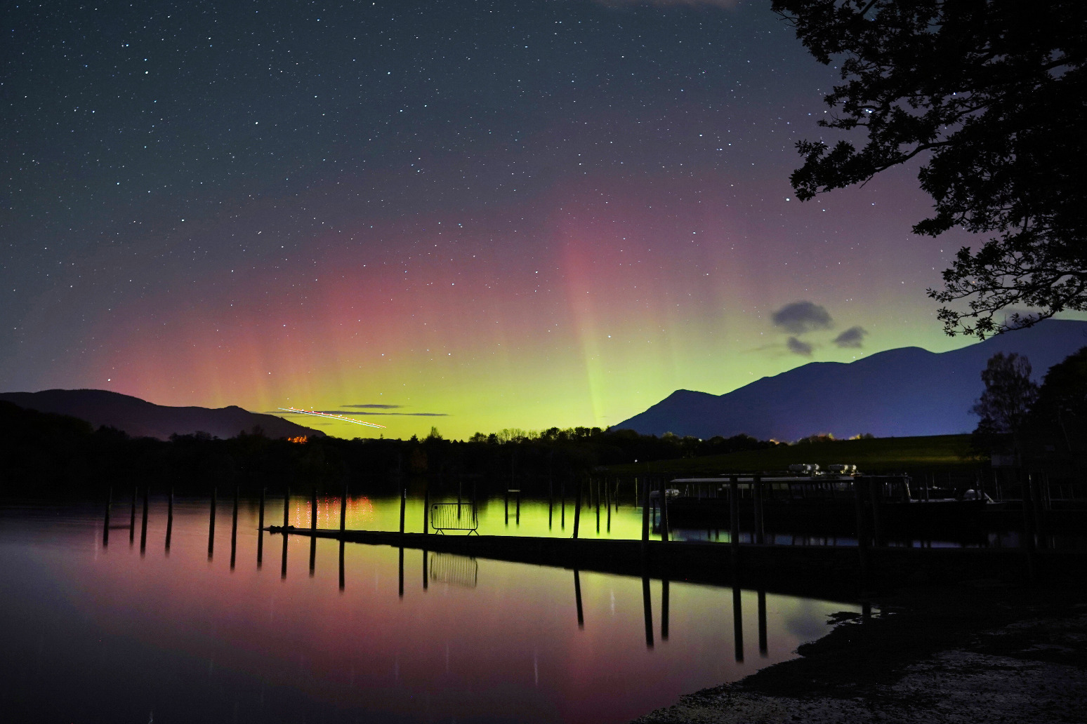 Spectacular display as Aurora Borealis lights up the night sky across Britain 