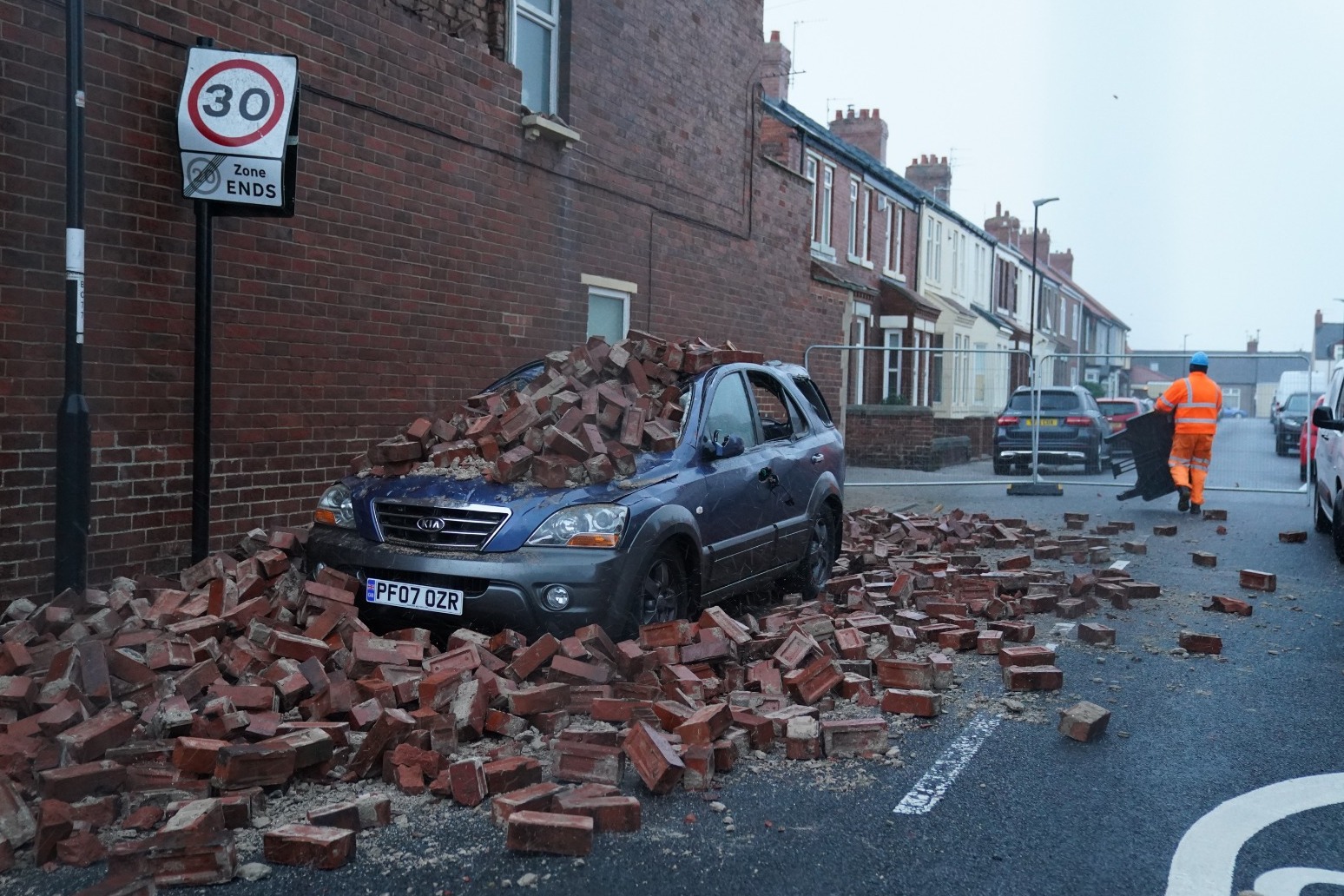 Gusts of almost 100mph as UK is battered by Storm Arwen 