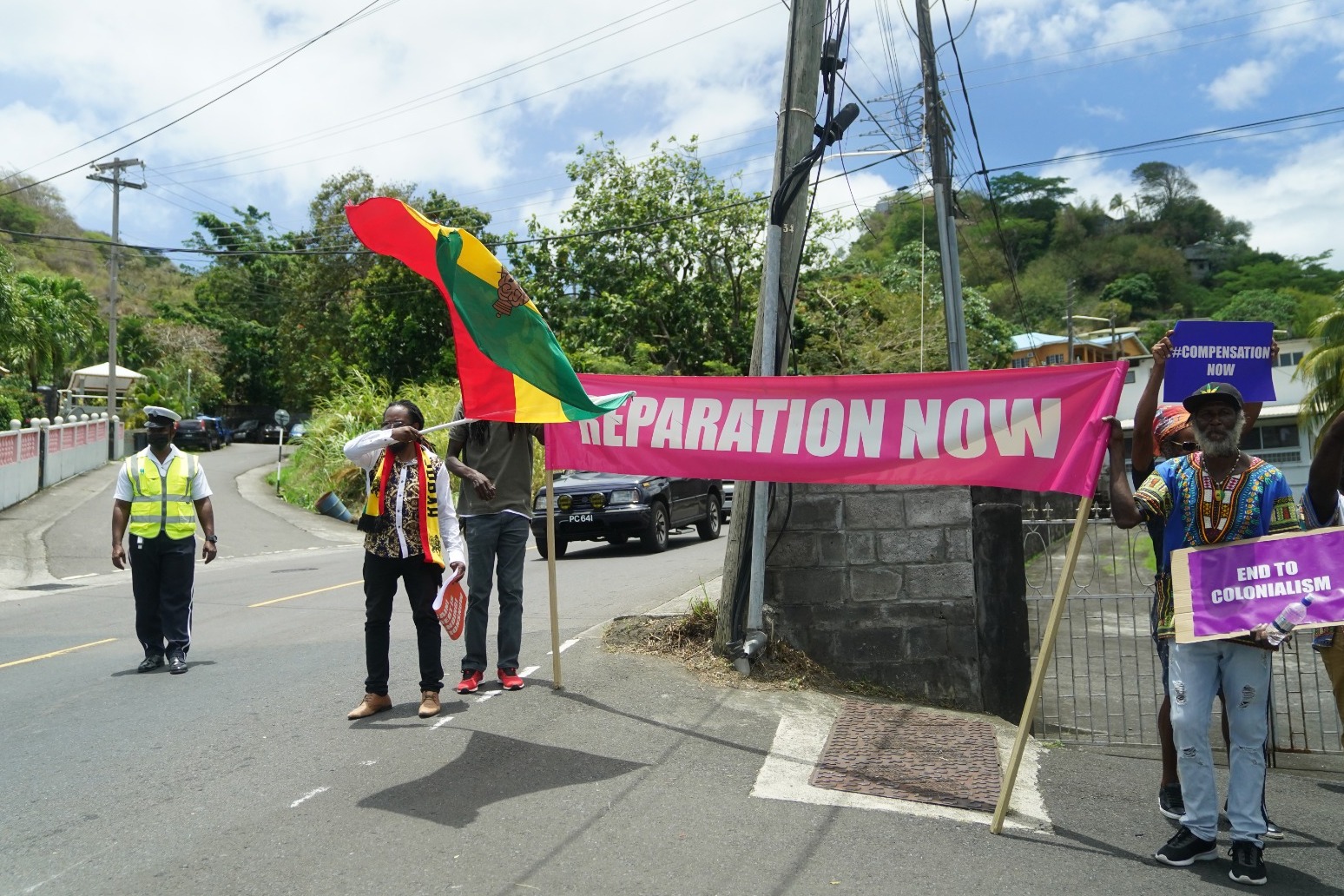 Edward and Sophie met with colonialism protests on second leg of Caribbean tour 