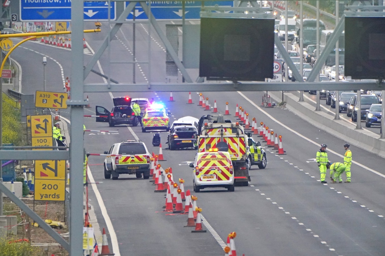 Three people in hospital as motorway crash causes long delays 