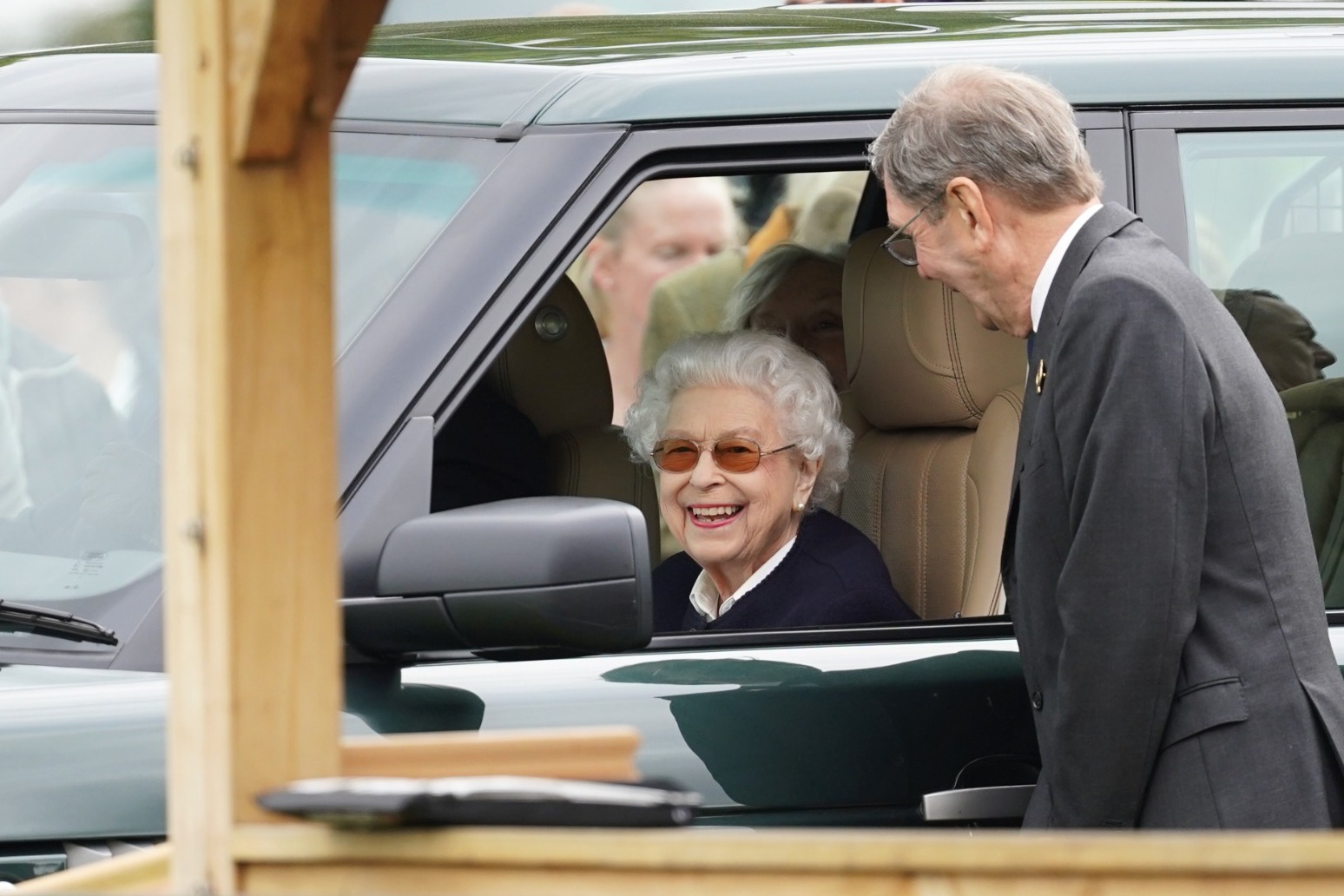 Smiling Queen arrives at Royal Windsor Horse Show 
