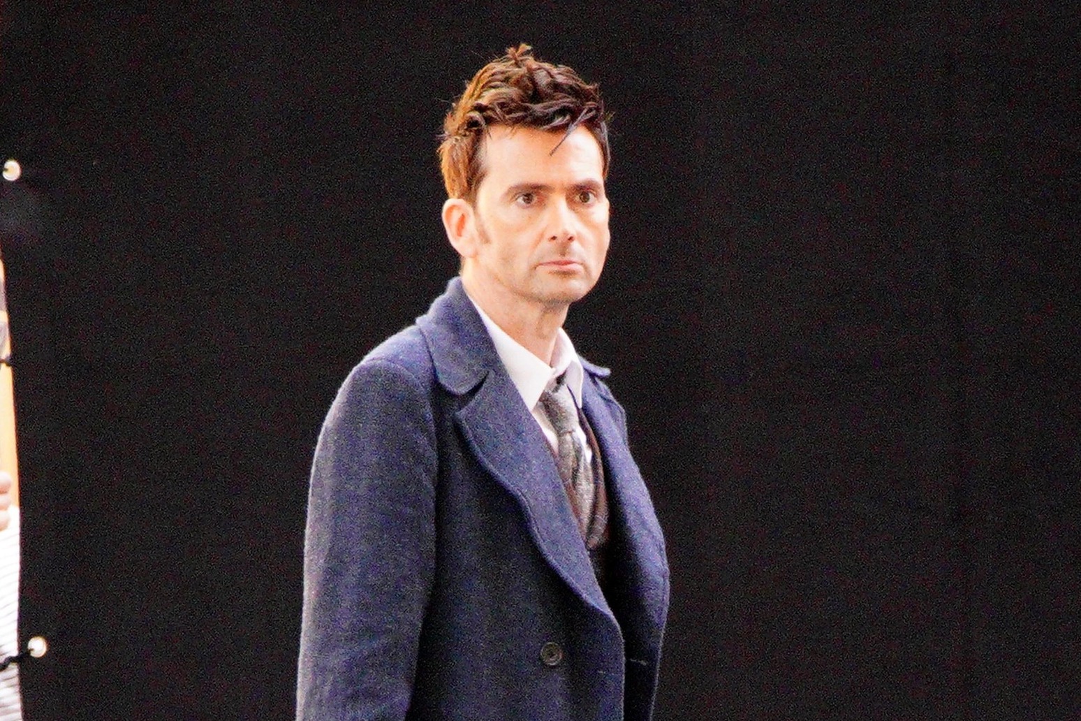 David Tennant pictured filming scenes on set of Doctor Who 