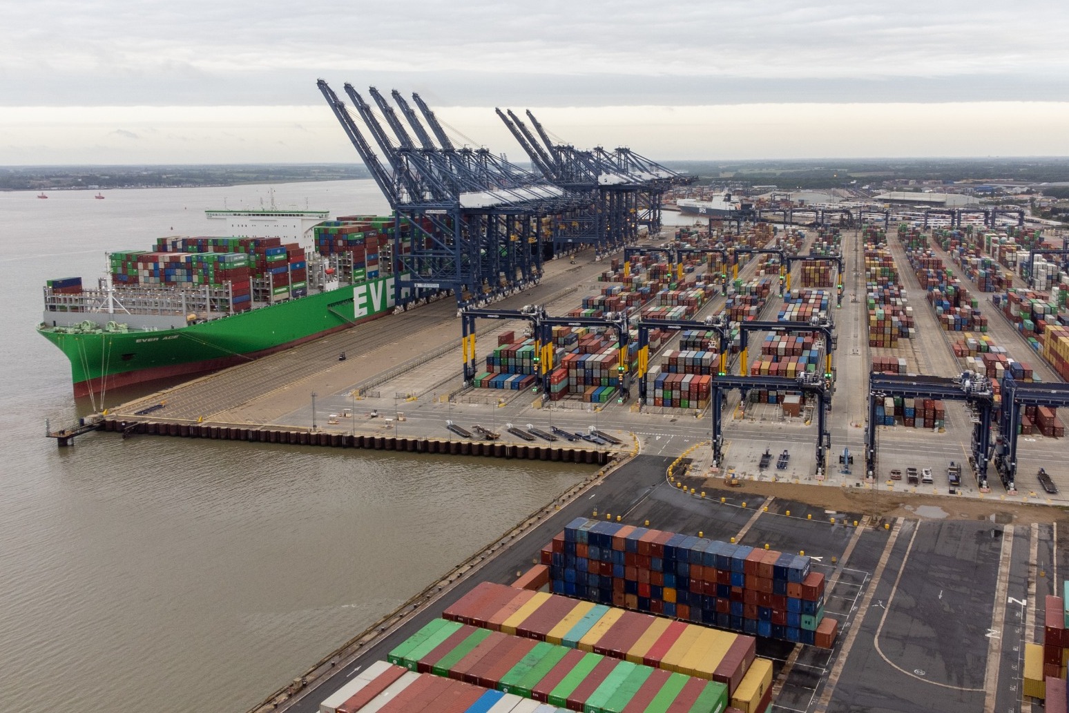 World’s largest cargo ship arrives in UK port 