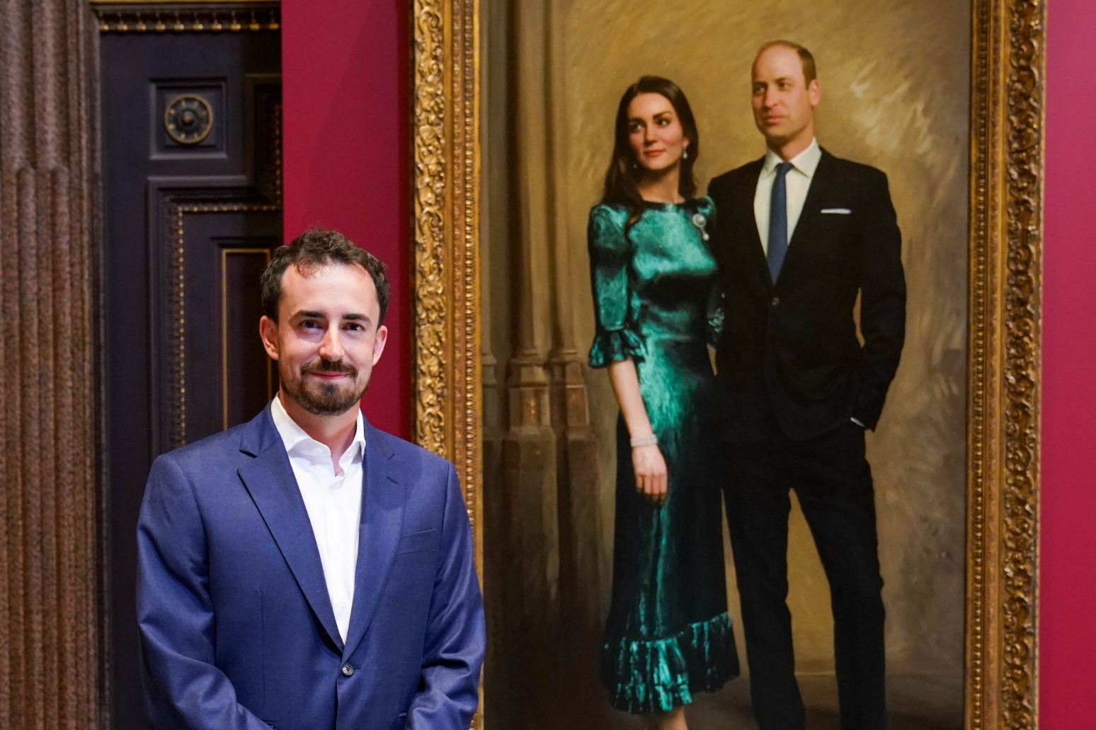 Prince William and Kate view first official joint portrait of themselves