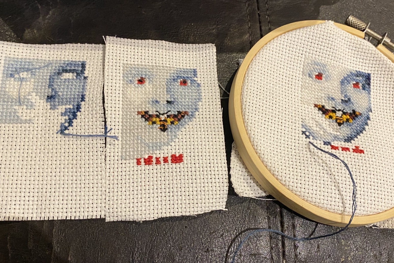 Self-professed ‘movie buff’ makes her mark with mini cross-stitch film posters 