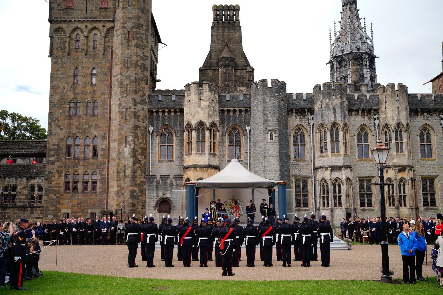 Crowds gather at Cardiff Castle to hear Charles proclaimed King 