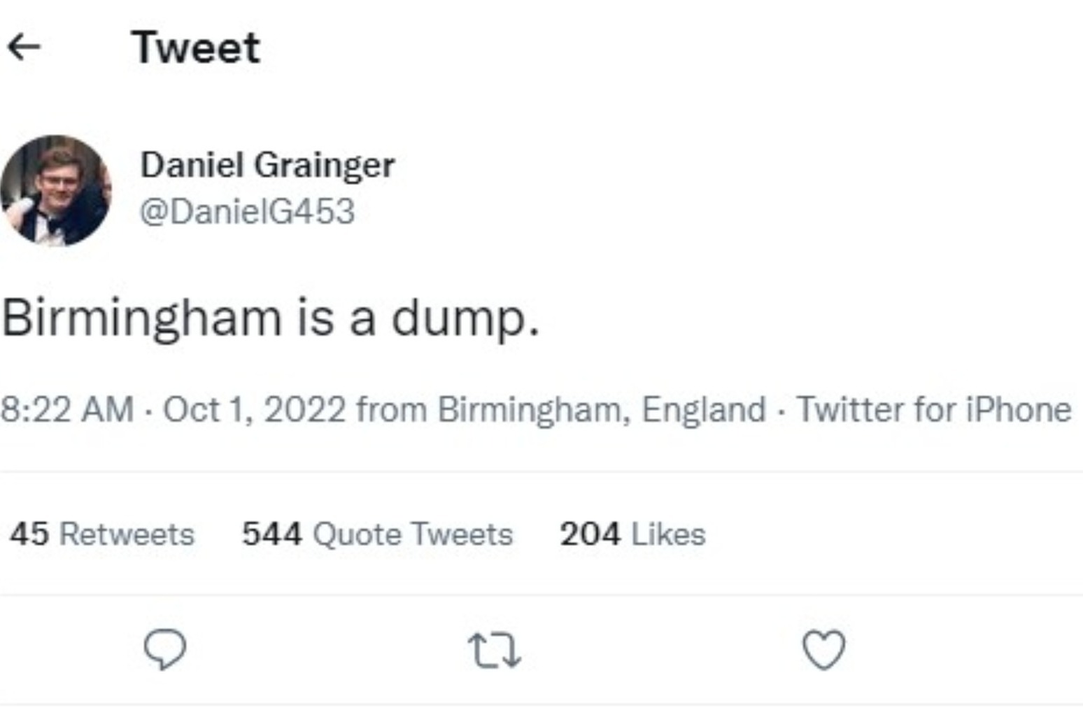 Tory mayor rebukes fellow Conservative for ‘Birmingham is a dump’ tweet 