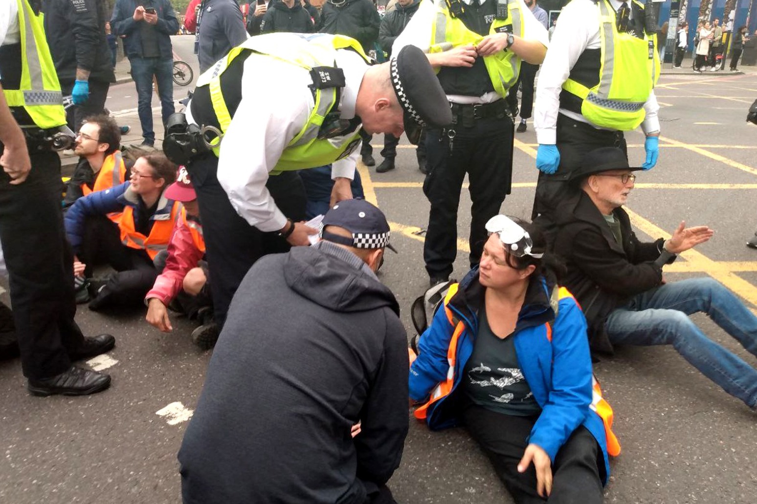 Public clash with Just Stop Oil protesters blocking east London road 
