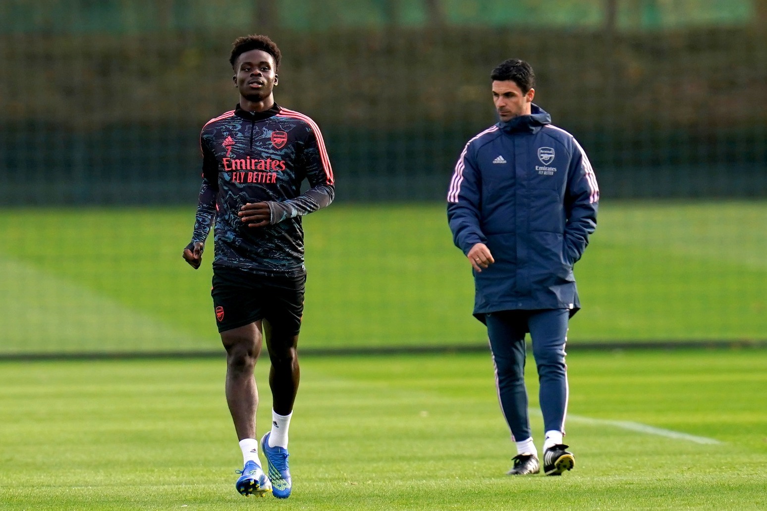 Bukayo Saka trains with Arsenal to allay fears he could miss World Cup 