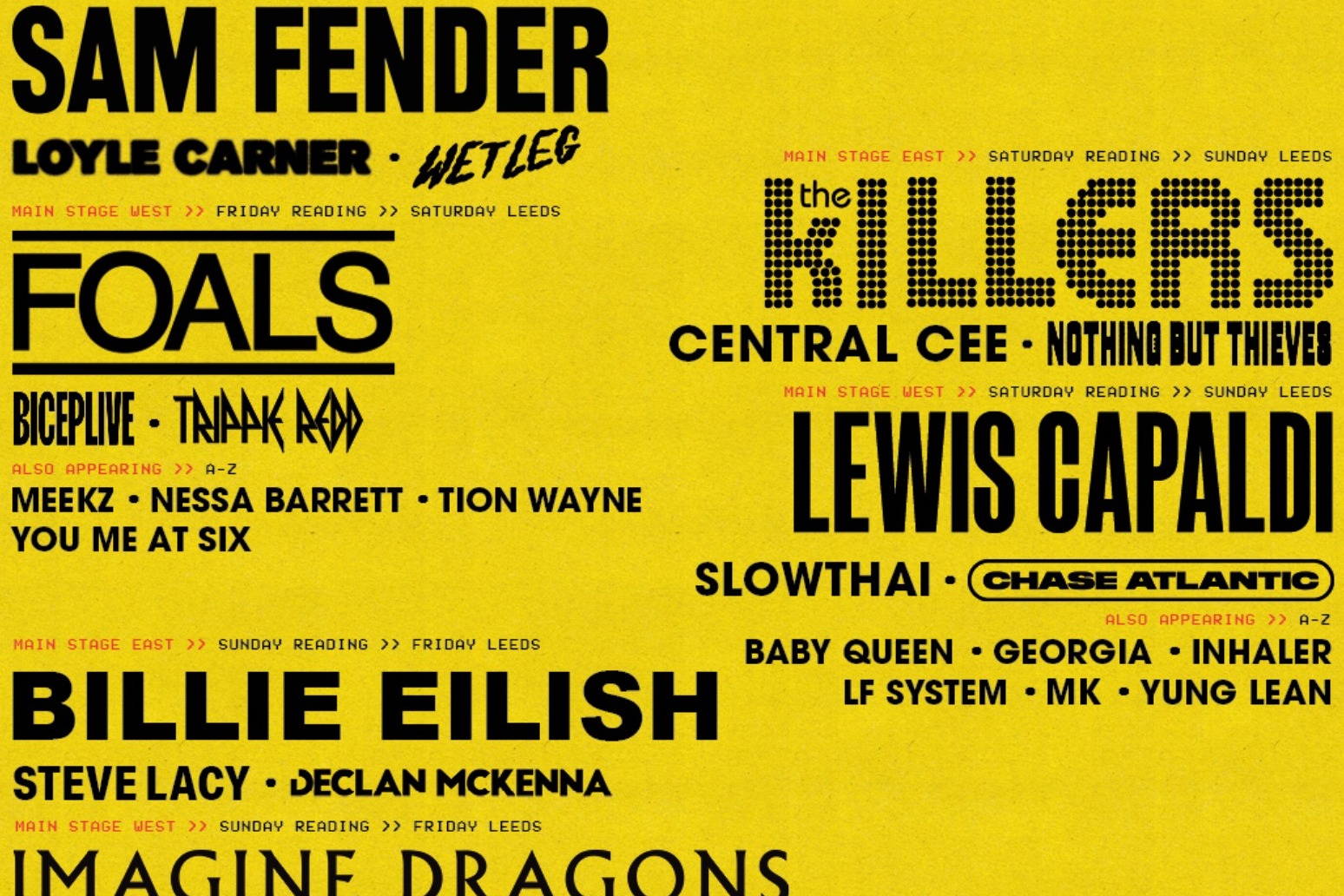Headliners announced for Reading and Leeds Festivals 2023 