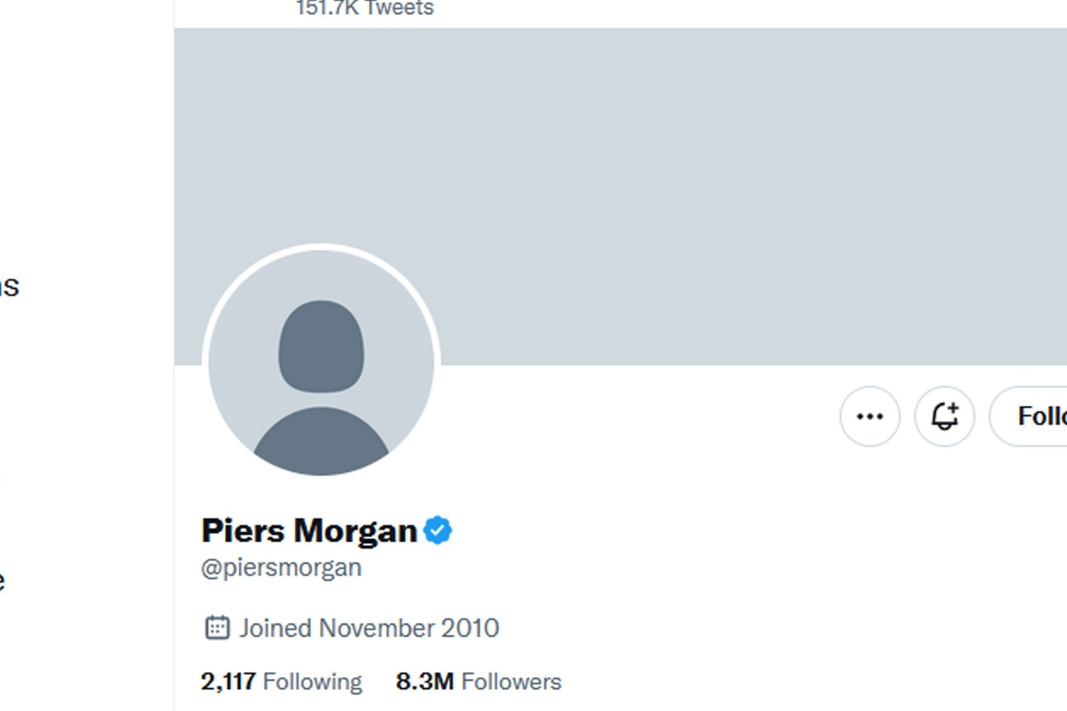 Piers Morgan’s Twitter account wiped after reports it was hacked 