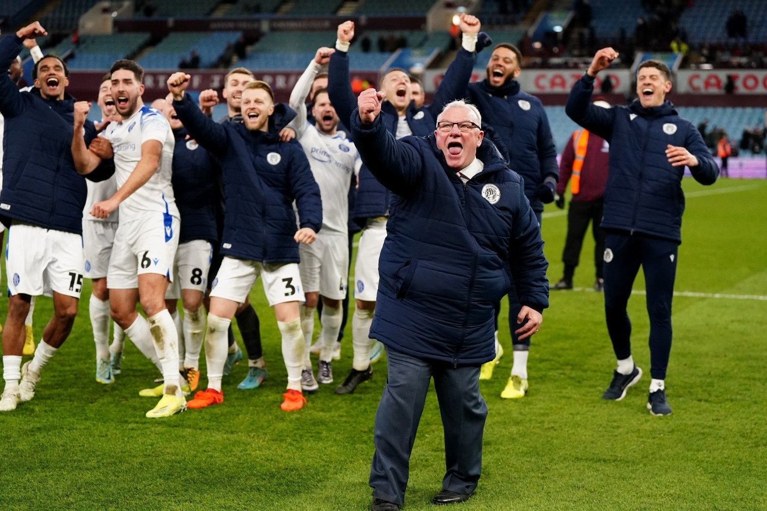 Stevenage claim dramatic FA Cup upset at Aston Villa as Man City cruise through 