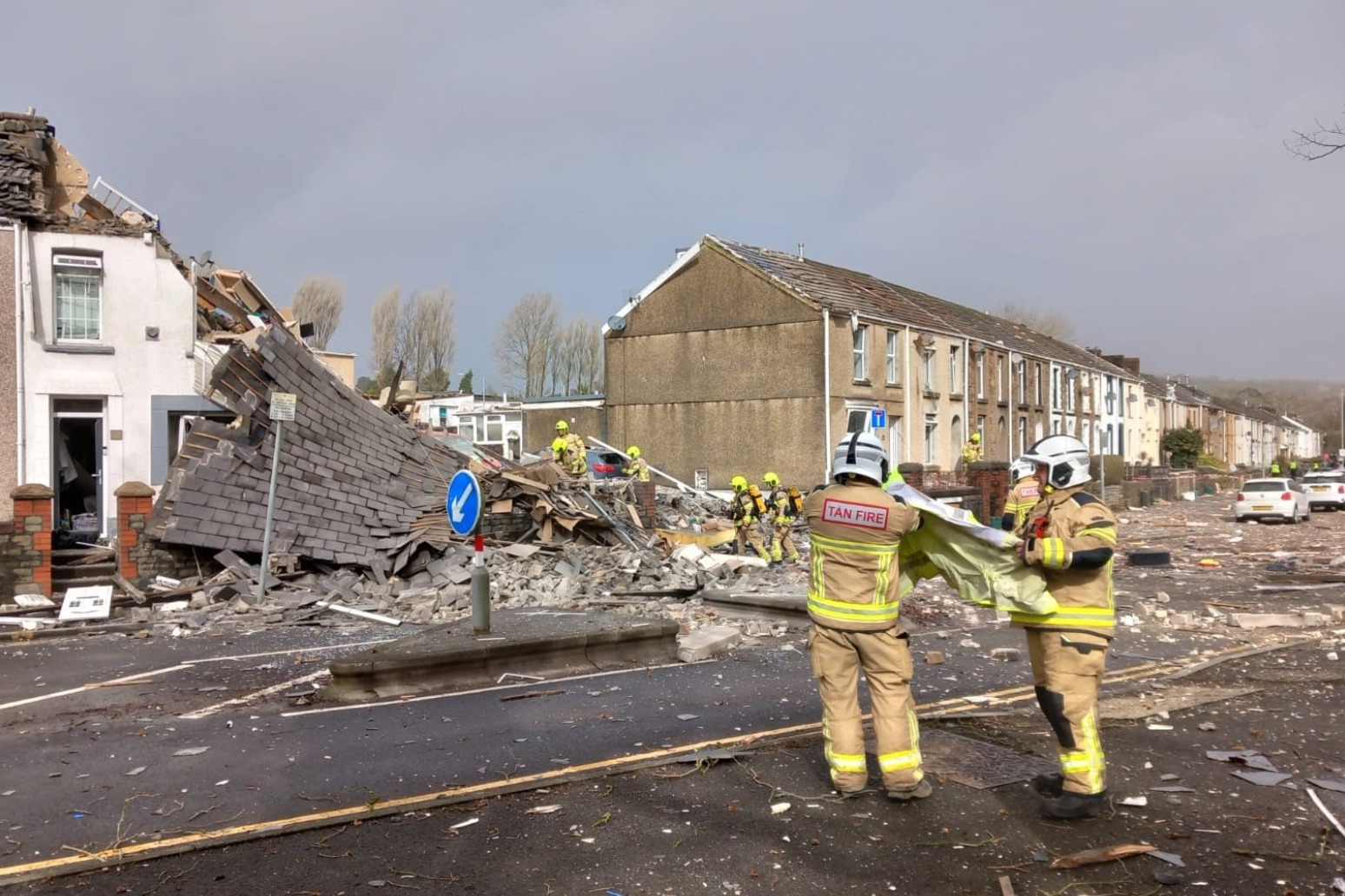 One missing and three in hospital after suspected gas explosion in Swansea 