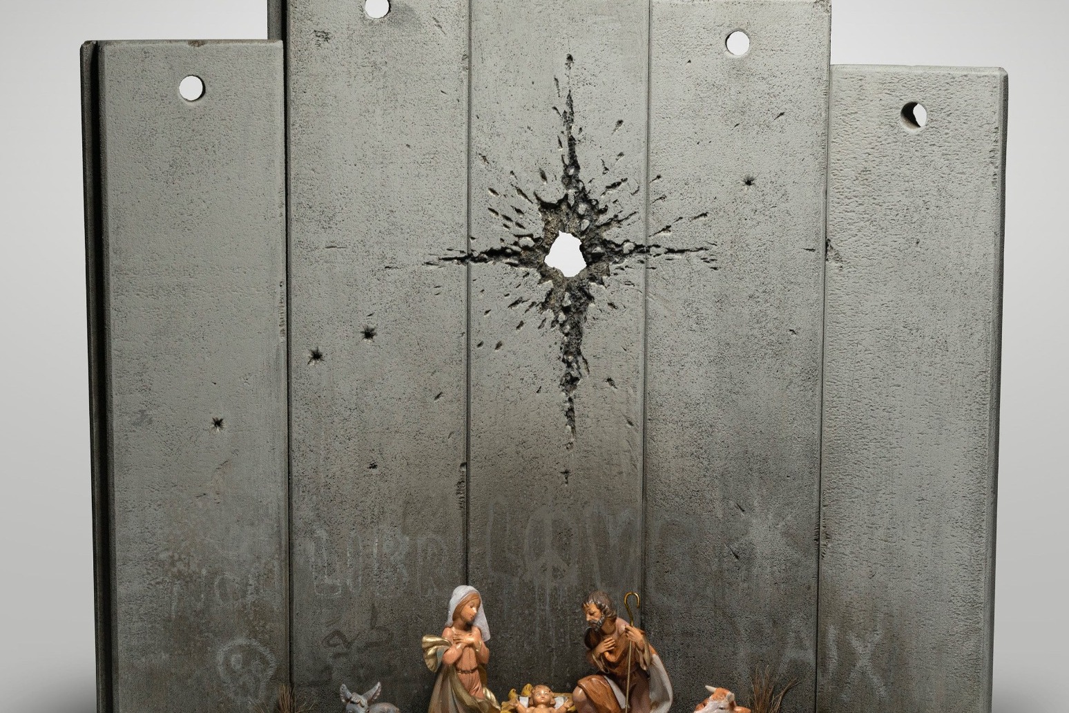 BANKSY UNVEILS NEW ARTWORK - IN BETHLEHEM 