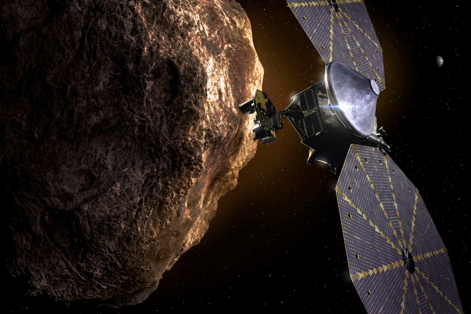 Nasa spacecraft Lucy blasts off on 12-year mission to explore asteroids 